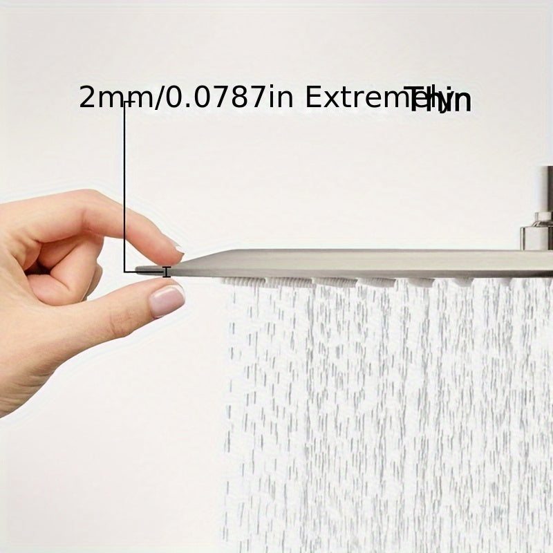 Cabezal de ducha de acero inoxidable de 12 pulgadas con 144 boquillas de silicona para una experiencia de ducha inigualable (acabado cromado)