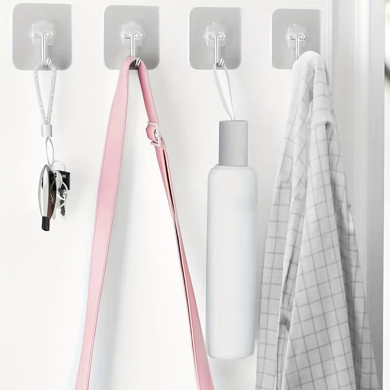 10/7 ganchos adhesivos resistentes para cocina, soporte de pared para baño con ventosas sin taladro, ganchos multifuncionales para toallas y almacenamiento, diseño elegante de metal para cocinas y baños modernos, ganchos utilitarios