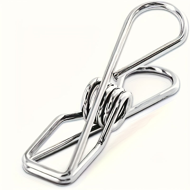 20pcs Pinzas para Ropa de Acero Inoxidable Premium - A Prueba de Óxido, Clips Metálicos Duraderos para Lavandería, Cocina y Viaje