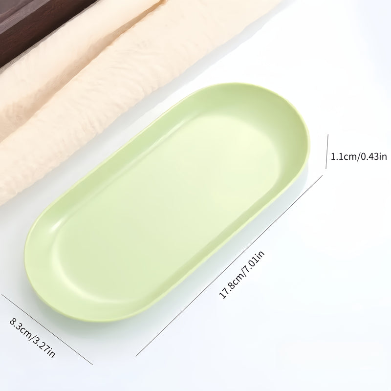 Plato de desinfección ovalado multifuncional para uñas - Plástico, no necesita batería/energía eléctrica, ideal para exhibir joyas y organizar el hogar, accesorios para técnicos de uñas