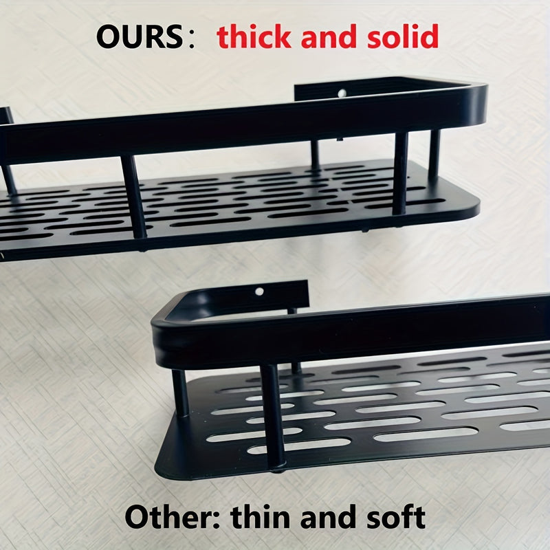Estantería de pared grande para baño sin necesidad de taladrar, ahorradora de espacio, fácil instalación, almacenamiento para suministros de baño, cosméticos y champú, estante de plástico resistente con capacidad de carga alta, Organizadores de ducha