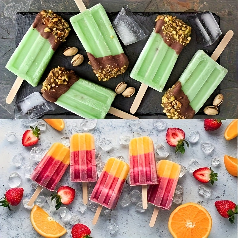 Formas para paletas de hielo, moldes para paletas de silicona de un solo paquete o dos piezas libres de BPA, reutilizables y de fácil desmoldeo (verde y azul)