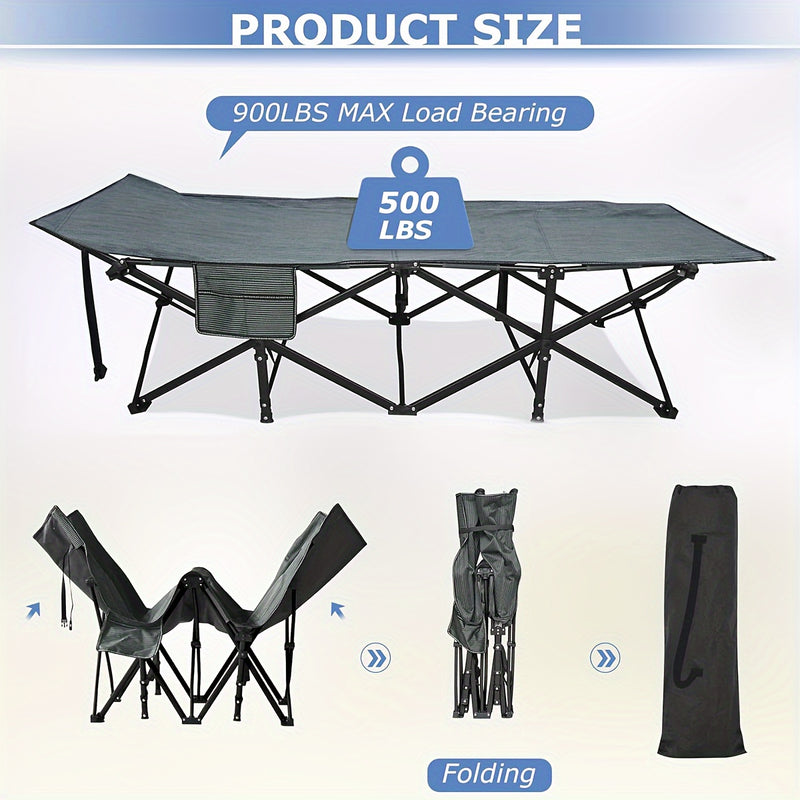 Cama Plegable Portátil para Acampar y Siestas en la Oficina - Cómoda, Estructura Metálica Duradera, No Necesita Electricidad, Ideal para la Playa y Uso al Aire Libre