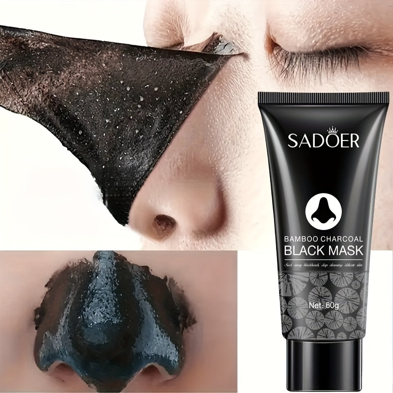 Mascarilla de carbón activado con bambú, mascarilla de arcilla limpiadora de poros, sin látex, sin fragancia, apta para todo tipo de piel clara beige, limpieza profunda, control de grasa, unisex