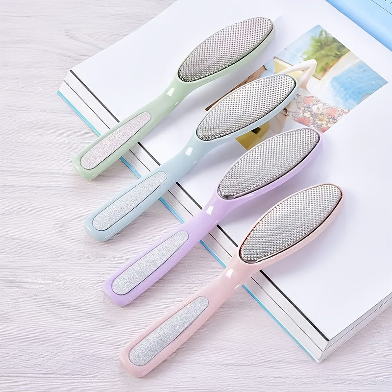 Artefacto de frotación de pies doble cara para eliminar piel muerta, pedicura Light Beige, tabla y herramientas de pulido, piedra pómez para cuidado de los pies