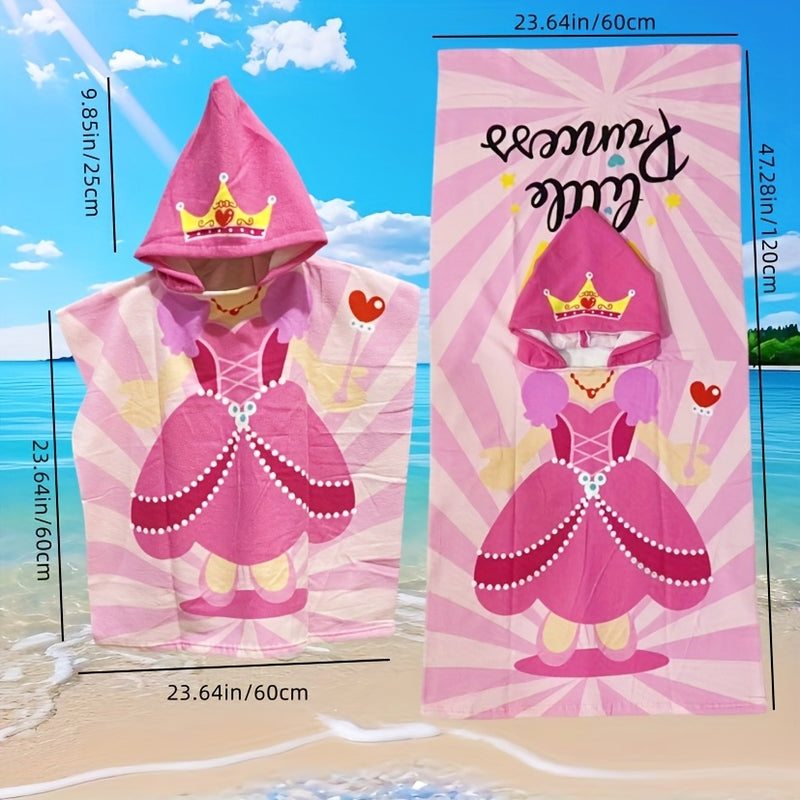 Toalla de baño infantil con diseño de caricaturas, ideal para playa y piscina
