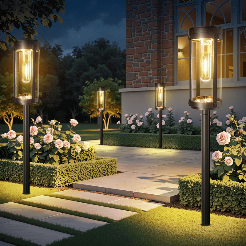 2/4 piezas, luces solares decorativas para exteriores, luces solares para césped IP44. Luces LED solares, luces decorativas para paisajes solares, adecuadas para patios, céspedes, caminos, muelles, garajes y jardines. Decoraciones para fiestas navideñas,