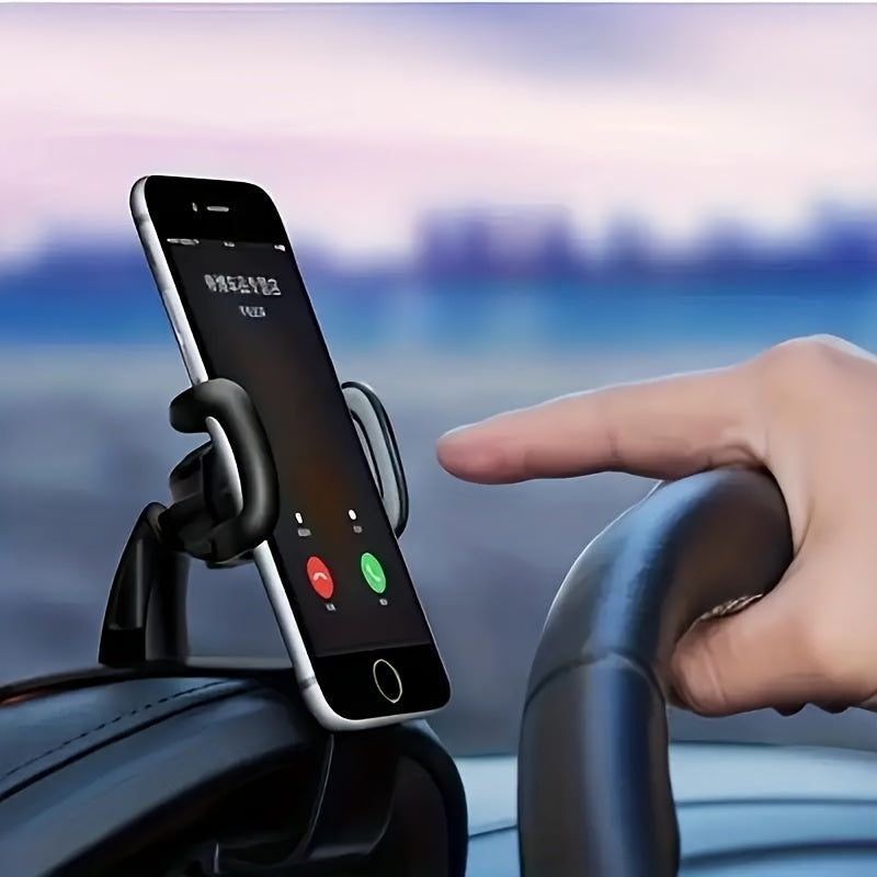 1pc Soporte de teléfono para automóvil universal rotativo - Material ABS impermeable, instalación fácil, forma ovalada, compatible con varios tipos de vehículos