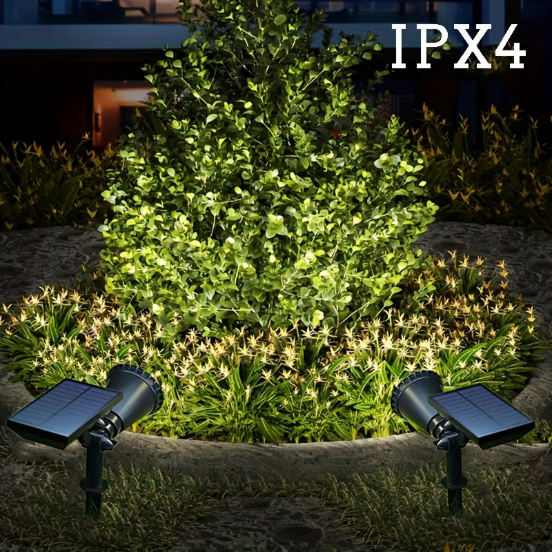 Foco de Árbol con LED Alimentado por Energía Solar para Paisajismo Exterior - Impermeable IPX4, Luz Roja, Iluminación Portátil para Jardín y Patio, Material Plástico, Instalación Fácil en el Suelo, Luces Solares para Jardín