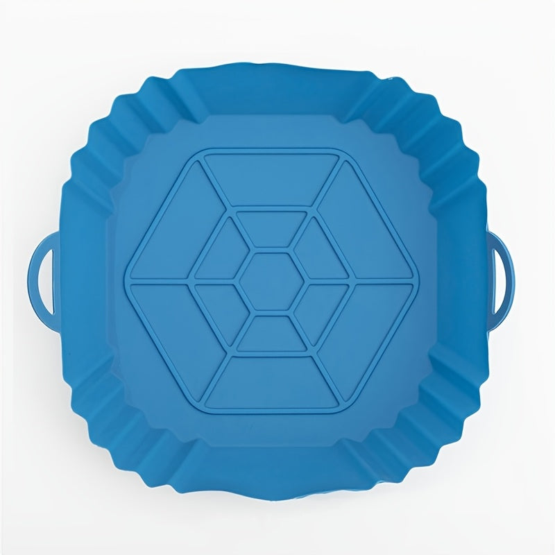 1 pieza de funda de aire frito cuadrada de silicona, fundas de aire frito de silicona reutilizables, funda de aire frito plegable y fácil de limpiar, funda de hornear, almohadillas de bandeja de hornear de silicona reemplazables, accesorios y piezas de a