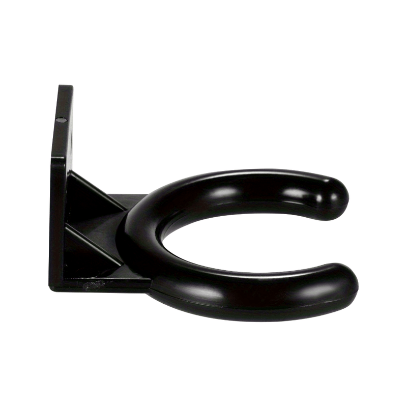 Soporte de micrófono mural durable de 1 pieza, gancho universal de micrófono, construcción de plástico resistente, organizador de equipo de audio ahorrador de espacio - Negro