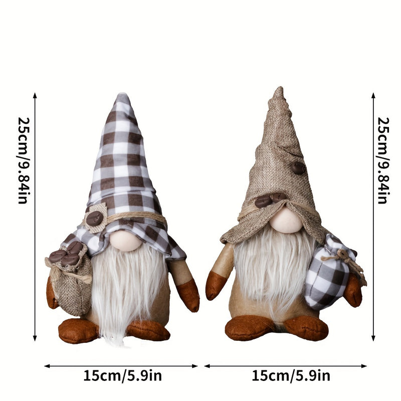 1/2pcs Adornos de Muñecos de Café, Decoraciones de Pierna Colgante con Gorro de Chef, Muñeco de Café de Mano, Gnomos de Granos de Café, Decoraciones para el Hogar, Suministros para Fiestas en Ventanas