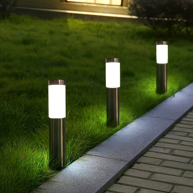 Conjunto de 2 Luces Solares LED para Exteriores con Energía Solar - Duradero en ABS y Acero Inoxidable, Sensor de Movimiento Automático Encendido/Apagado, Altura de 4.72 metros para Jardín, Césped, Patio - Iluminación Paisajística Eficiente en Energía,