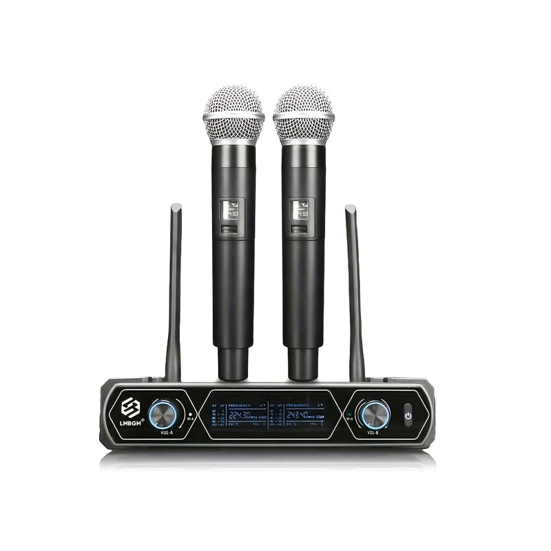Sistema de Micrófono Inalámbrico Dual LMBGM con Voz HD, Rango de 30m, Transmisión Estable - Ideal para KTV, Karaoke Familiar y Actuaciones Escénicas, 110V-130V, Jack de 6.35mm, Equipo de Audio Portátil|Equipo de Audio Profesional|Transmisión de Audio Est