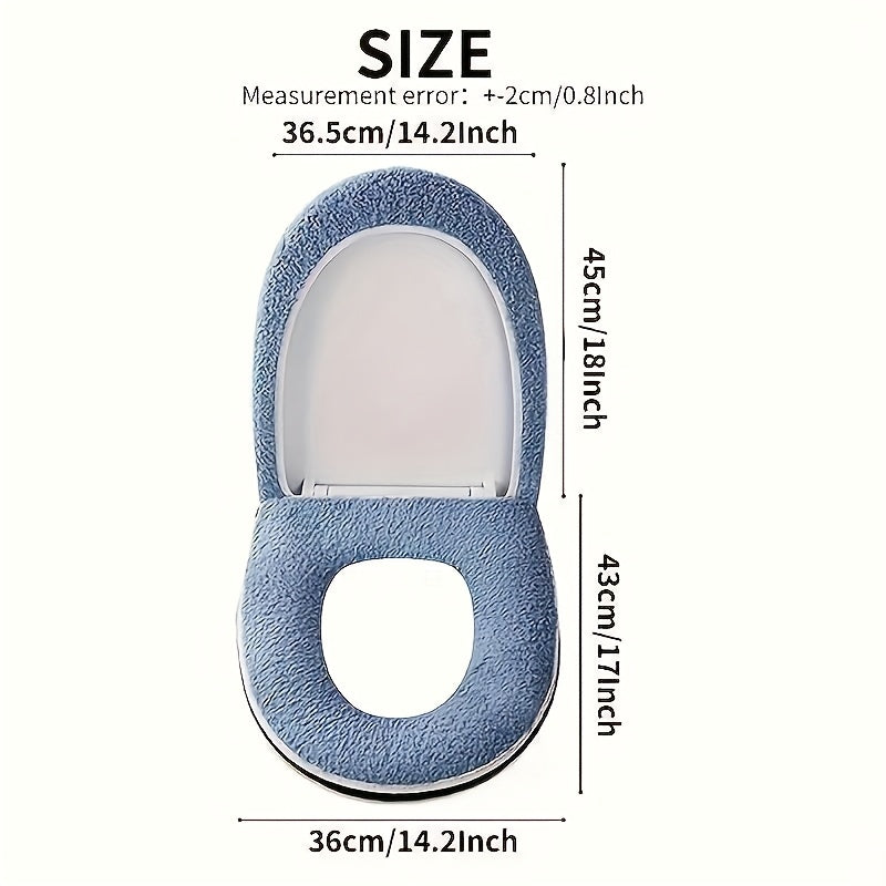 Funda gruesa para inodoro de invierno, juego doble con cremallera, cojín de baño con asa, suave y firme, lavable a máquina, ideal para el hogar, para hombres y mujeres, perfecta para el invierno, regalo ideal para familiares y amigos
