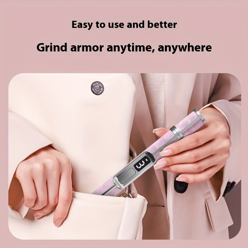 Juego de limas de uñas recargables por USB con 18 cabezales de pulido, herramienta portátil de manicura y pedicura eléctrica, batería de litio duradera y sin olor, incluye lima de uñas y empujador, esencial para salón en casa, regalo de cumpleaños para m