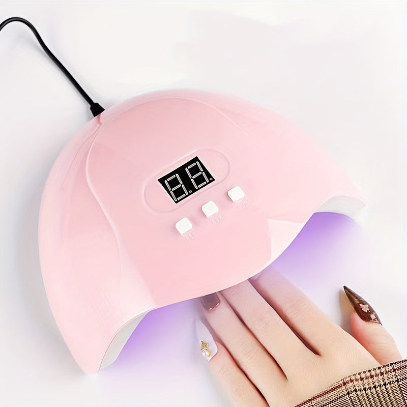 1pc Secador de uñas LED, un secador de esmalte de uñas profesional multifunción con temporizador de 3 velocidades, fácil de transportar, perfecto para la familia y los viajes, cuerpo de nailon, alimentado por USB, sin fragancia