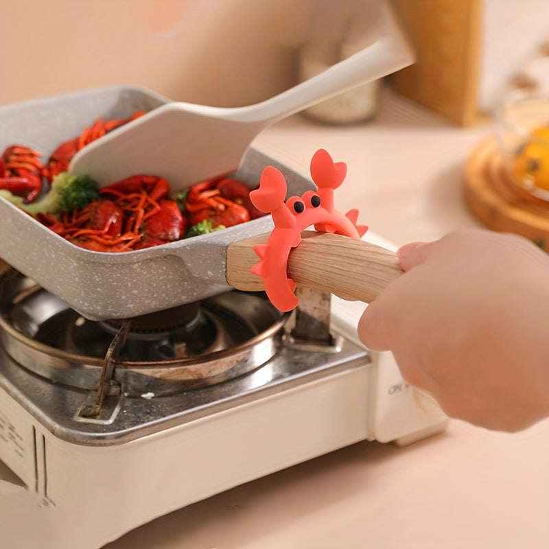 Soporte de cuchara de silicona de 2 piezas, diseño de cangrejo y pulpo, soporte de cuchara resistente al calor para utensilios de cocina y espátulas, organizador de herramientas de cocción de mostrador