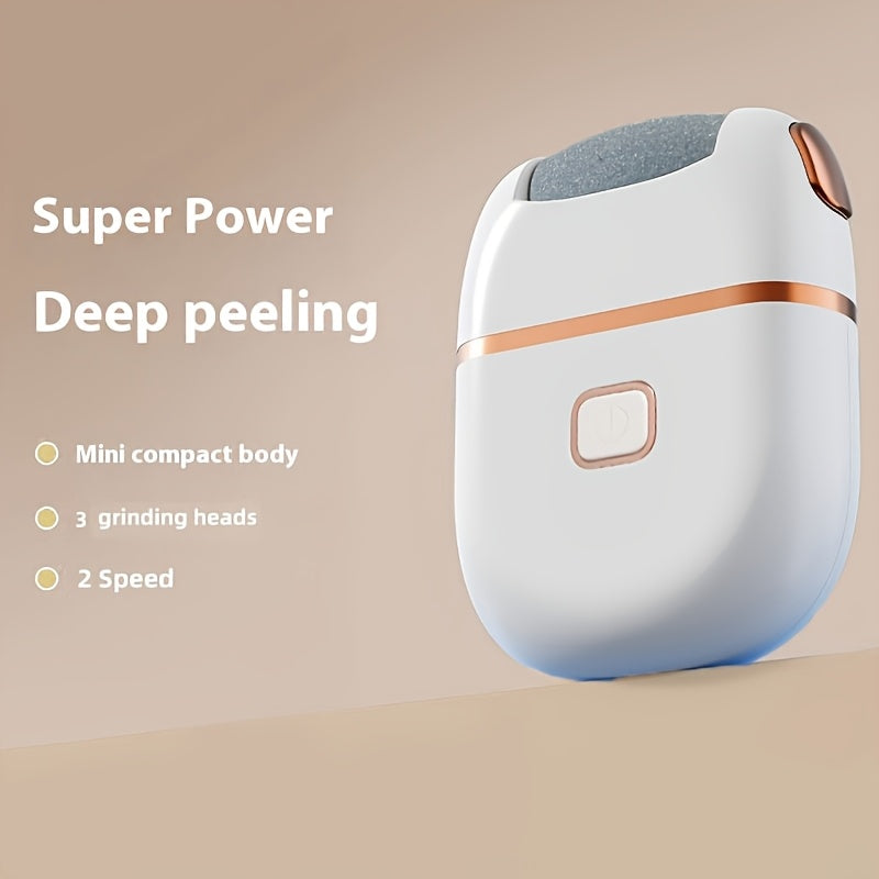 Pulidora de pies eléctrica inalámbrica FEIYBA con múltiples piedras de reemplazo y velocidades ajustables - Recargable por USB, cuerpo de plástico, sin pantalla, cabezas de molienda intercambiables para un cuidado preciso de la piel, diseño elegante, cab