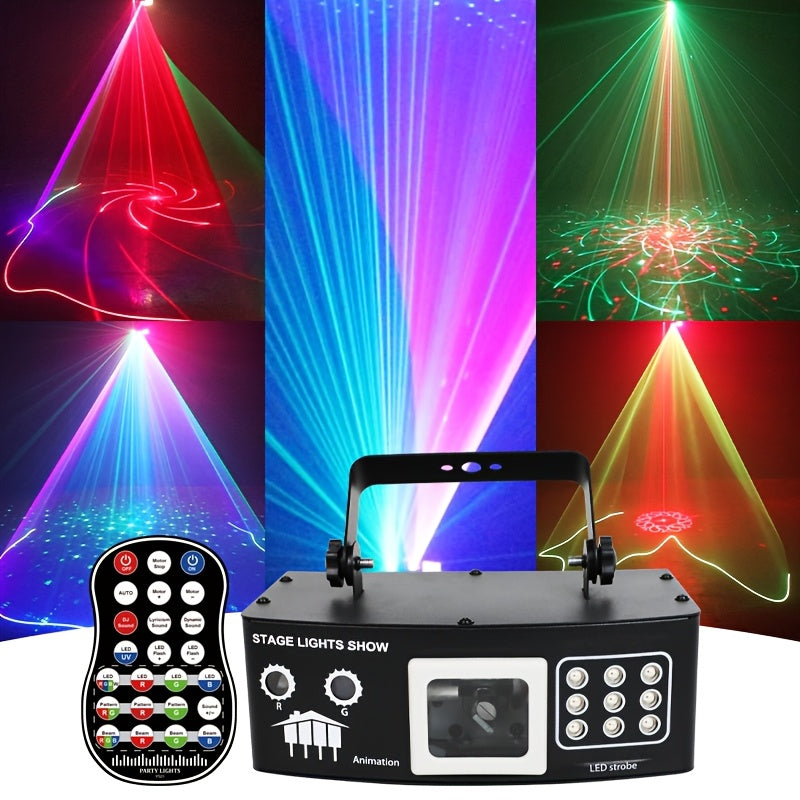 Luces de escenario LED YSH con control remoto - Negro, activadas por sonido, para KTV, bar, sala de estar y decoraciones de fiesta - Perfectas para cumpleaños, San Valentín, Año Nuevo y más, decoraciones de fiesta | Efectos visuales dinámicos | Control r