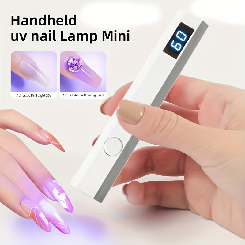 Lámpara de uñas portátil FEIYBA - Recargable por USB, activación de luz con un solo clic, diseño compacto para esmalte de uñas de secado rápido, fuente de luz segura, ideal para manicuras y pedicuras, lámpara de uñas para uñas, herramienta de manicura, h