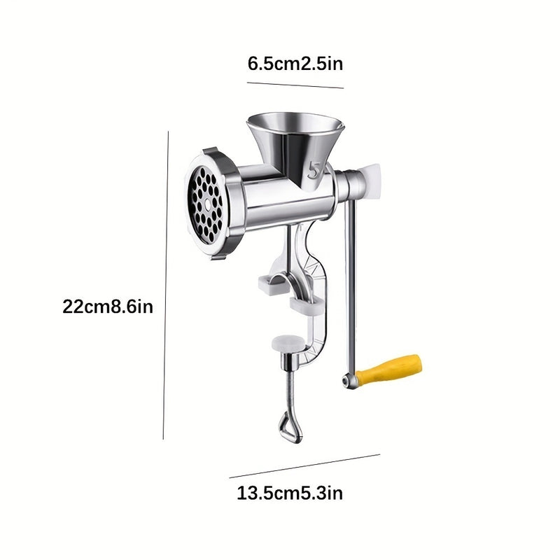 Máquina de picadora de carne para hogar comercial, metal, manual rotativa, sin carga, sin batería, para uso en cocina, equipo de procesamiento de alimentos profesional, picadora de carne para cocina.