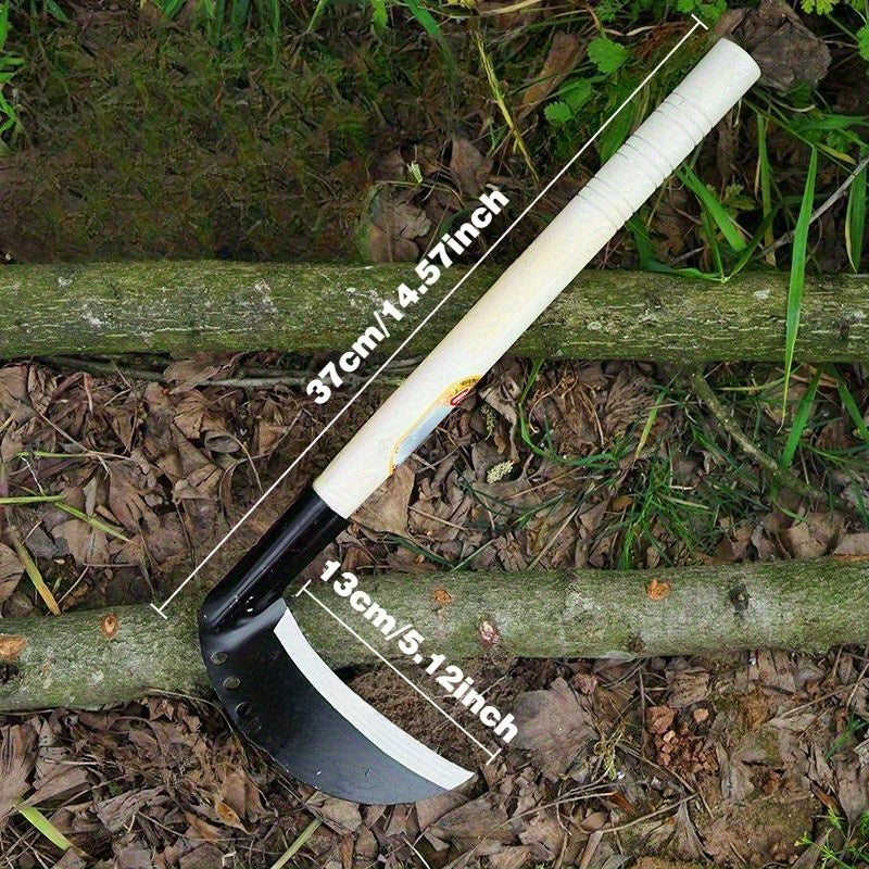 Podadora de Jardín de Acero Aleado Resistente con Mango Ergonómico de Madera y Cuchillas Dobles Afiladas - Tijeras Manuales Anticorrosivas para Recortar Arbustos, Cortar Árboles y Mantenimiento del Césped