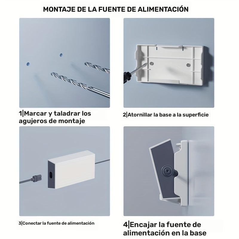 Enrutador de malla Starlink Gen 3 y soporte de fuente de alimentación de montaje en pared, diseño de ahorro de espacio V3, plástico ABS duradero, acabado brillante, resistente a golpes, estilo de cabeza cuadrada, instalación fácil