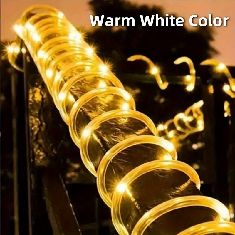 Luces solares LED para jardín, tira de luces solares para exteriores, decoración de fiestas, bodas, Navidad, Halloween, 8 modos de luz con sensor inteligente