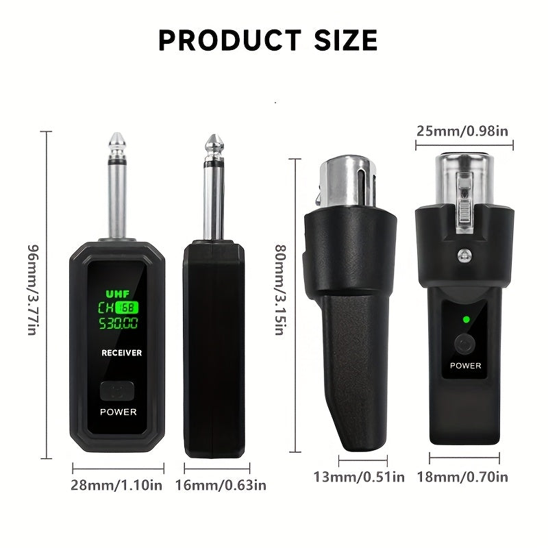 Transmisor y receptor inalámbrico de micrófono - Carga USB-C, control de volumen, compatible con XLR para actuaciones de micrófono dinámico, accesorios de interfaz de voz | Micrófono USB-C para grabación