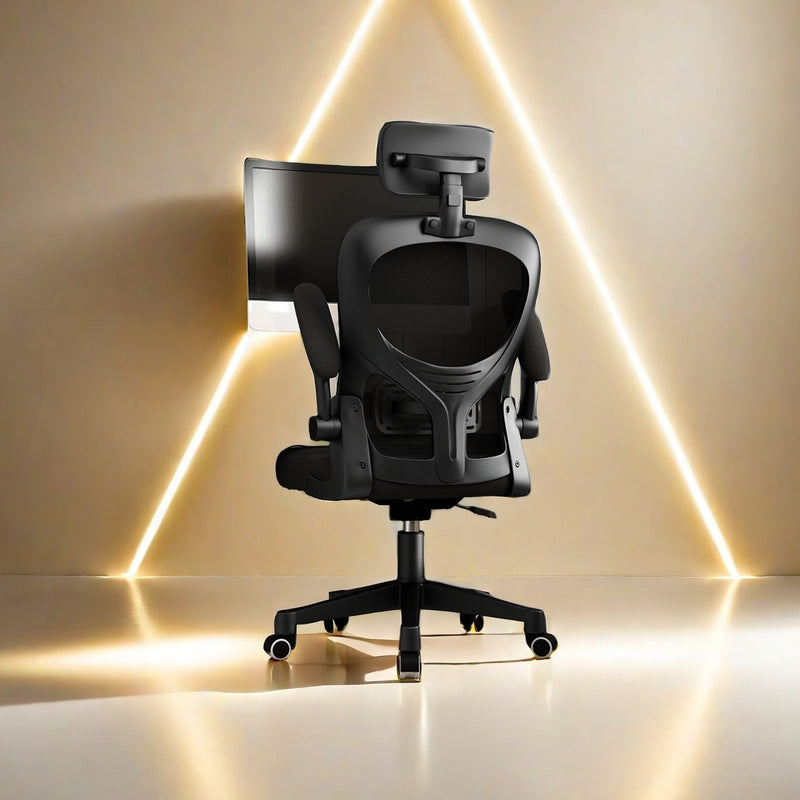 14 Posiciones Ajustables, Inclinación Manual, Silla de Oficina con Espuma Viscoelástica y Soporte Lumbar Ergonómico para 8 Habitaciones - Malla Transpirable Cómoda, Ideal para Todas las Estaciones (12 Meses)