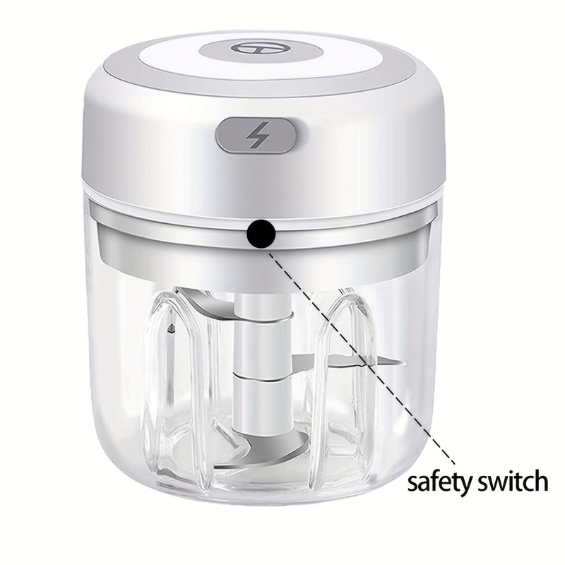 Picadora de ajo eléctrica inalámbrica, 100ML/250ML, procesadora de alimentos portátil mini, mezcladora de verduras recargable por USB para nueces, chile, cebolla, carne picada y especias, sin BPA, 1000 RPM, material plástico, herramienta de preparación d
