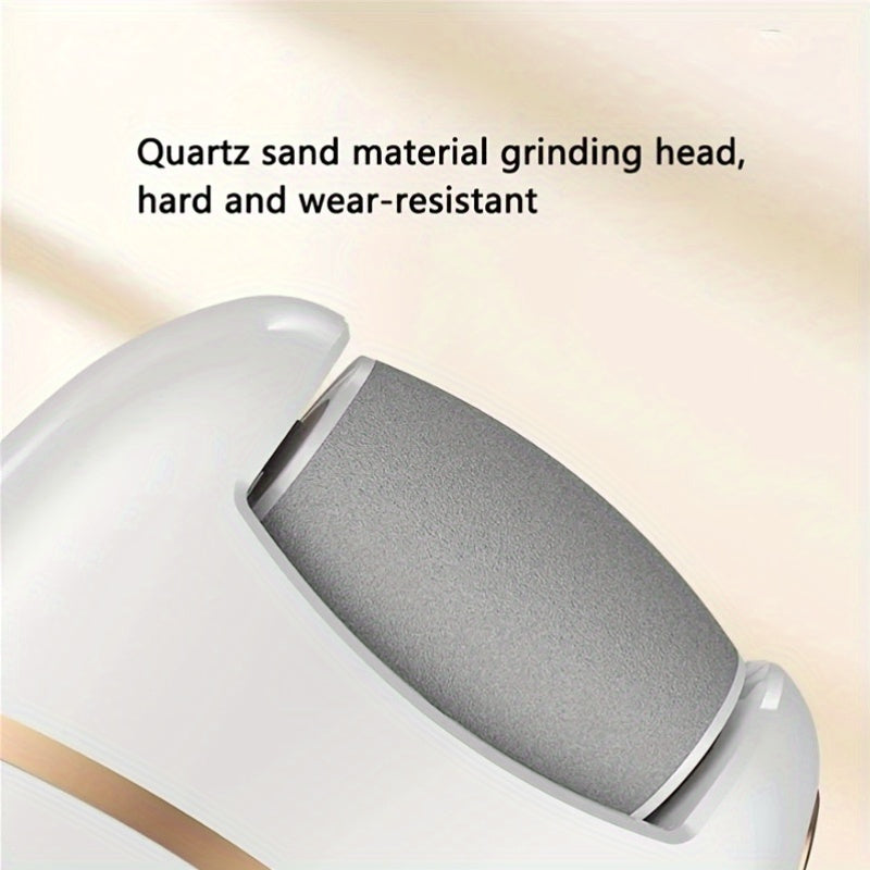 Afilador eléctrico de pies recargable - Herramienta de pulido sintética gruesa con carga USB, mango ergonómico y diseño compacto para uso doméstico, pedicura, cuidado de pies - Fomenta un desarrollo saludable, accesorio de pedicura, estética moderna, cue