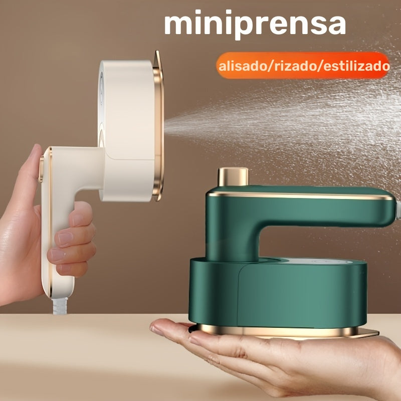 Compacto y fácil de viajar, vaporizador de ropa portátil 3-en-1 con calentamiento rápido, diseño plegable de 180°, funciones de vapor y prensado dobles, alimentación de 12V/220V, enchufe de EE. UU. - Ideal para uso en casa y universidad, vaporizador efic