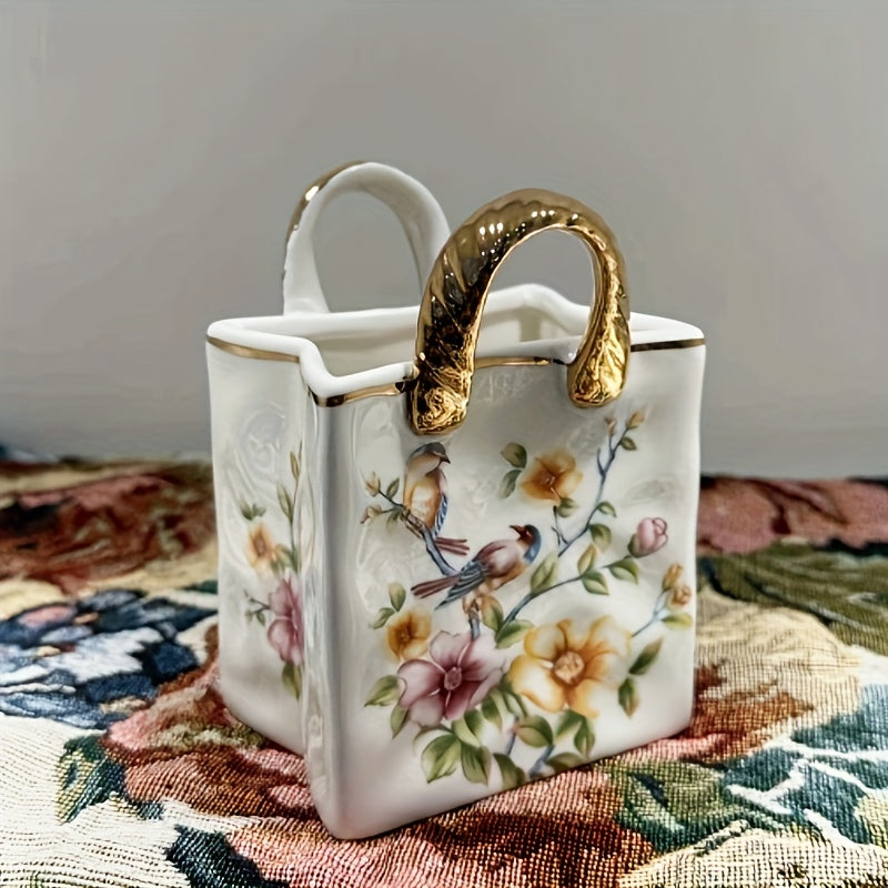 Organizador de cubiertos de cerámica con detalles dorados, soporte de inserción resistente al óxido para el almacenamiento de la cocina.