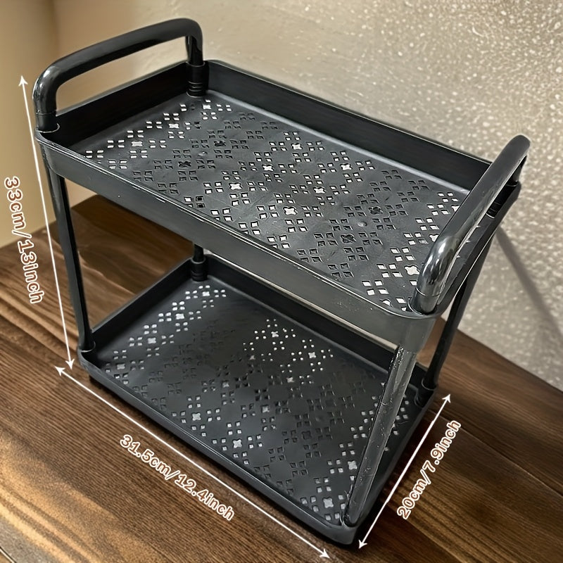 Carro de almacenamiento de 3 niveles con ruedas - Organizador versátil para cocina, baño y sala de estar - Plástico duradero, diseño ahorrador de espacio, Carro de almacenamiento de cocina | Organizador multiplano | Carro de almacenamiento de plástico, C