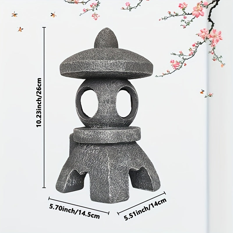 Linterna Solar Pagoda Zen Retro con Agujero Redondo, Ideal para Patios, Jardines, Césped y Escalones - Regalo Perfecto para Fiestas