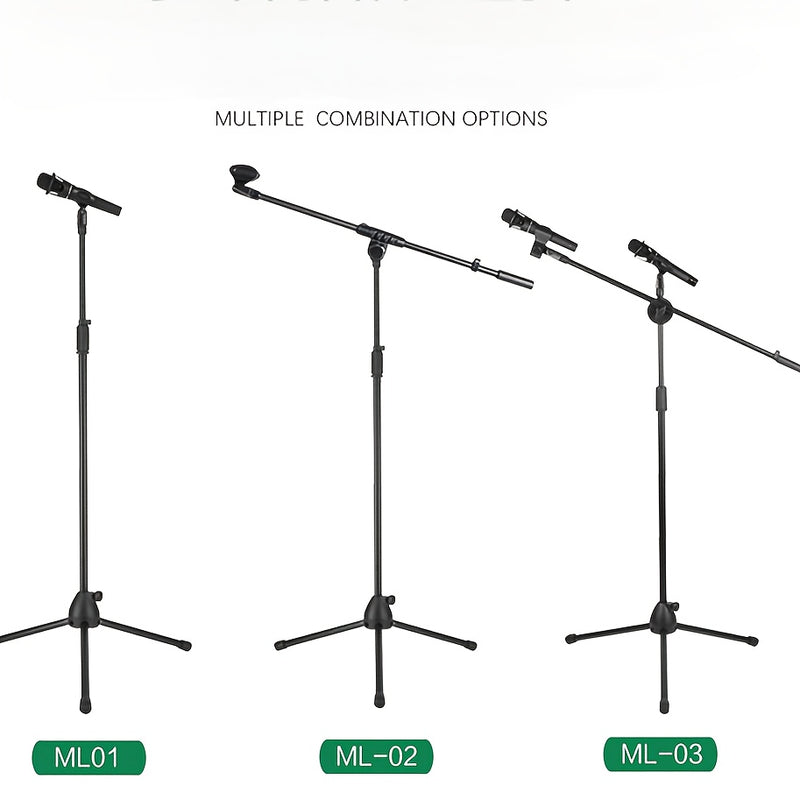 Soporte de piso portátil ajustable para micrófono de trípode - Material ABS duradero, conector XLR, ideal para batería, guitarra, violín - Negro, equipo de escenario | Configuración de escenario moderna | Soporte de altura ajustable