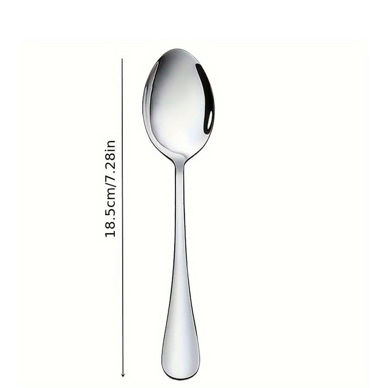 Juego de 6/12 Cucharas de Cena de Acero Inoxidable, Apto para Lavavajillas