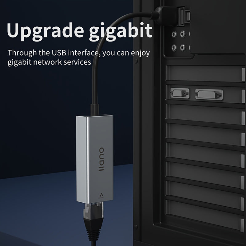 Adaptador Ethernet USB 3.0 de LLANO con Hub USB y Puerto Gigabit Ethernet de 1000Mbps para Computadora, Portátil o Escritorio