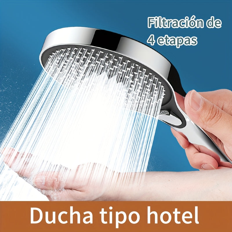 Cabezal de ducha de alta presión con panel grande electroplateado, cabezal de ducha presurizado, cabezal de ducha súper potente, cabezal de ducha tipo lluvia para baño