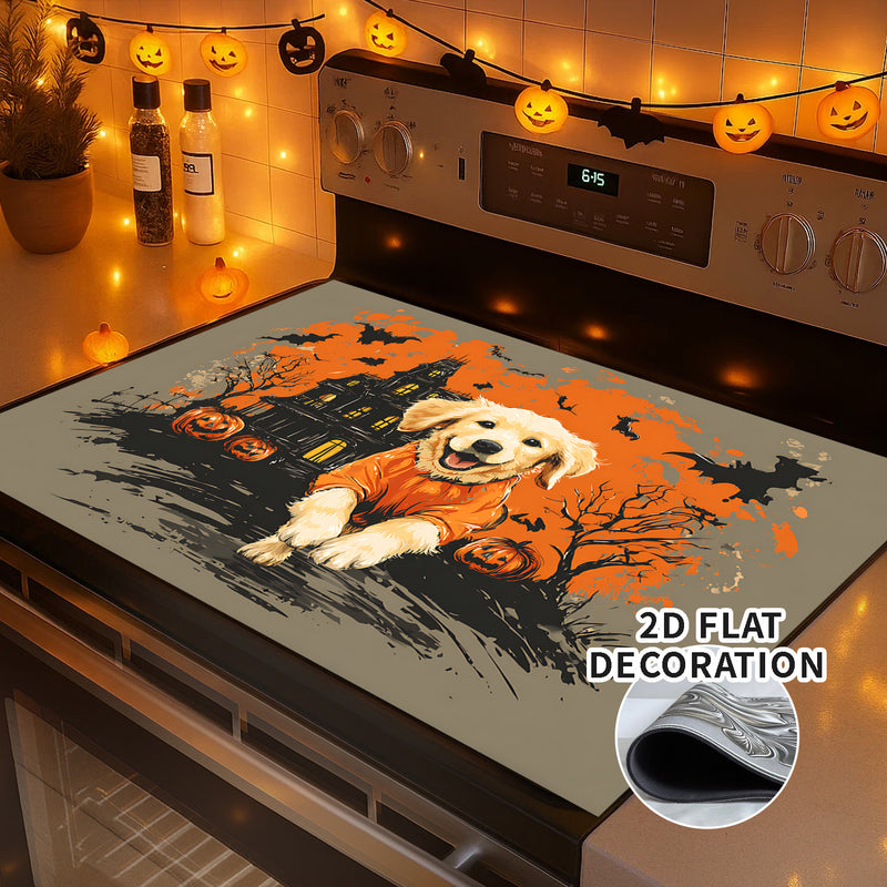 Tapete Protector de Estufa 2D Plano con Forro de Goma, Decoración de Cocina para Halloween - Ideal para Cualquier Cocina, 1 Pieza
