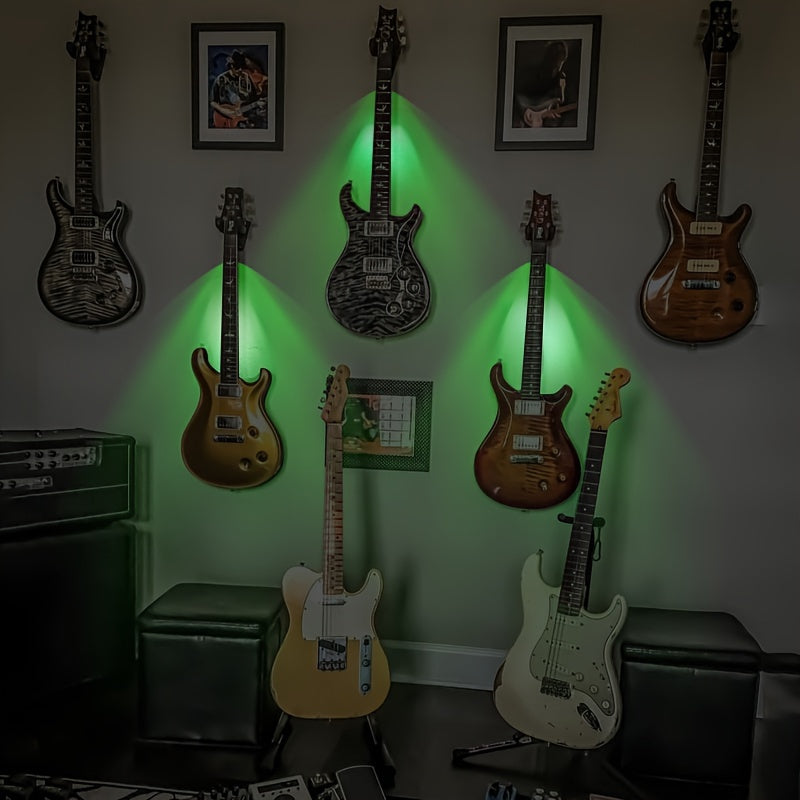 Luz de Pared LED para Guitarra 3-en-1 Mejorada con Sensor de Control de Sonido - Alimentada por USB, Compatible con la Mayoría de Soportes de Guitarra (Soporte No Incluido)
