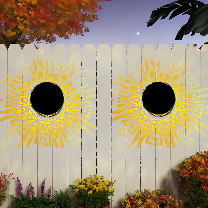 2 piezas, lámpara de pared solar nueva con luz y sombra para cercas exteriores, lámpara decorativa LED cálida, iluminación exterior para patios, jardines, terrazas, escalones, pasillos, sin cableado, regalo ambiental para paisajes