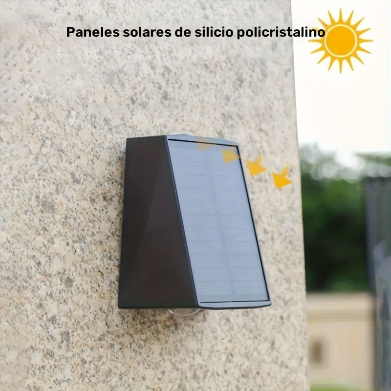 2 unidades, Lámpara solar de pared con LED de alto lumen para jardín, patio, porche y garaje, decoración de jardín