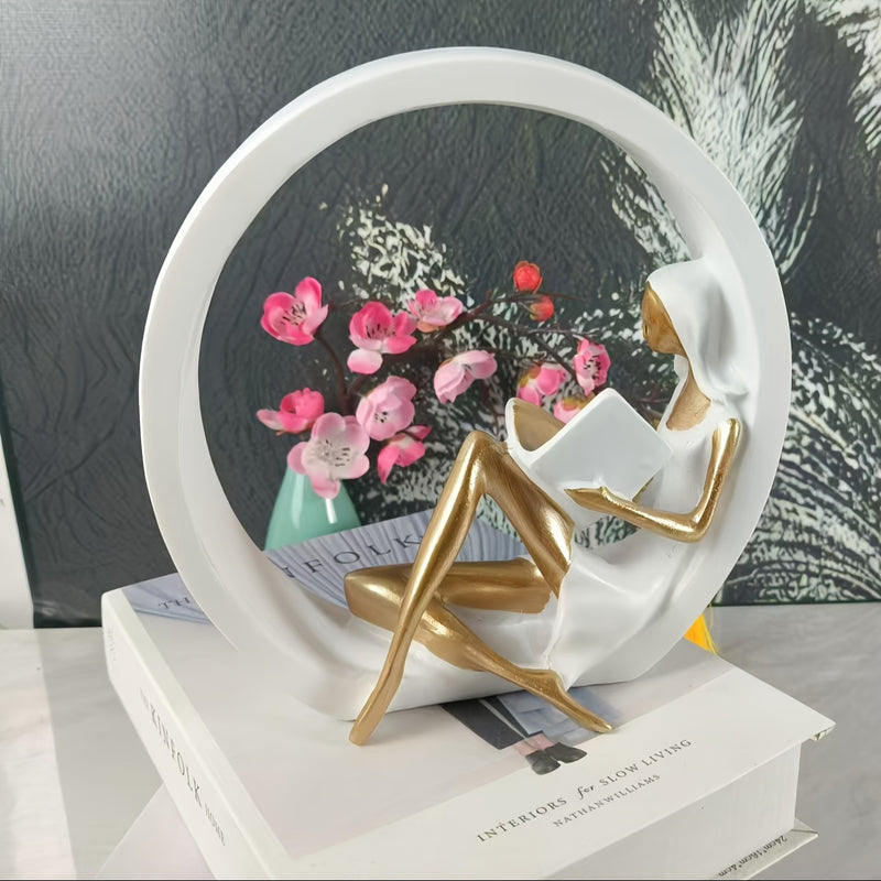 2 Piezas de Estatuilla de Resina Artística de Chica de Yoga - Escultura Creativa Nórdica, Figura de Bailarina Elegante - Perfecta para Decoración del Hogar y Regalo Ideal - Adorno de Mesa Artístico para Sala, TV o Gabinete