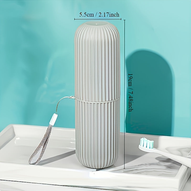 Juego de cepillo de dientes portátil para viajes y hogar - incluye vaso para enjuague bucal y caja de pasta dental, diseño compacto, ahorra espacio, ideal para cuidado dental en movimiento, regalo perfecto para viajes - Adecuado para las cuatro estacione
