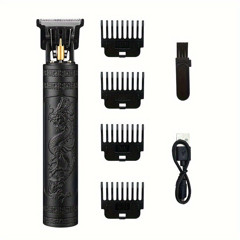 Cortadora de cabello profesional y kit de recortadora de barba, inalámbrica con carga USB, tijeras eléctricas con hoja afilada, voltaje de operación ≤36V, incluye 4 peines guía, para el cuidado personal de hombres