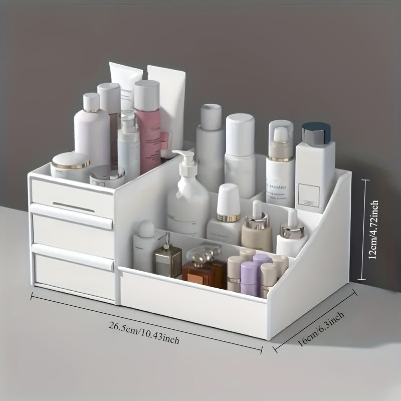 Organizador de Cajón Práctico y de Gran Capacidad para Cosméticos y Cuidado de la Piel - Solución de Almacenamiento Ajustable y Multiusos para Esenciales de Baño
