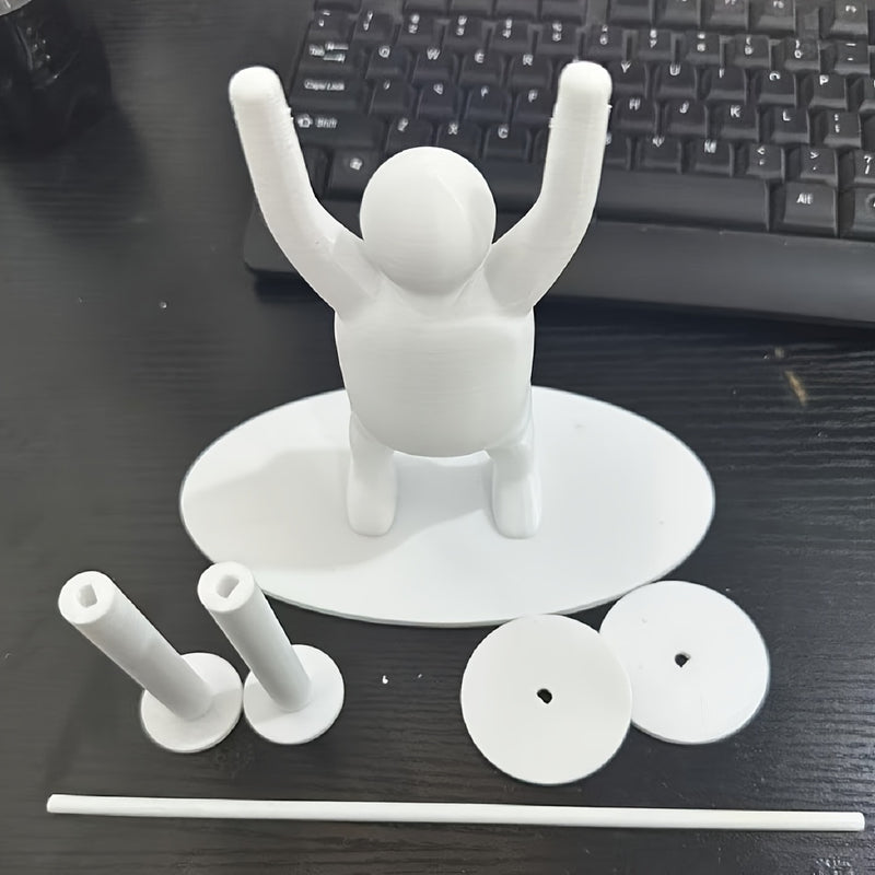 Soporte de rollo de papel higiénico de levantador de pesas divertido, impreso en 3D único, de plástico, sobre el tanque, autosoportante, con levantador de pesas sosteniendo una barra, para decoración de baño y cocina